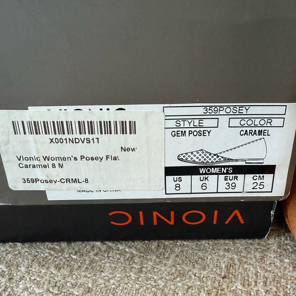 VIONIC Posey Suede Leather Ballet Flat 8.0 Caramel Slip On - Picture 8 of 8